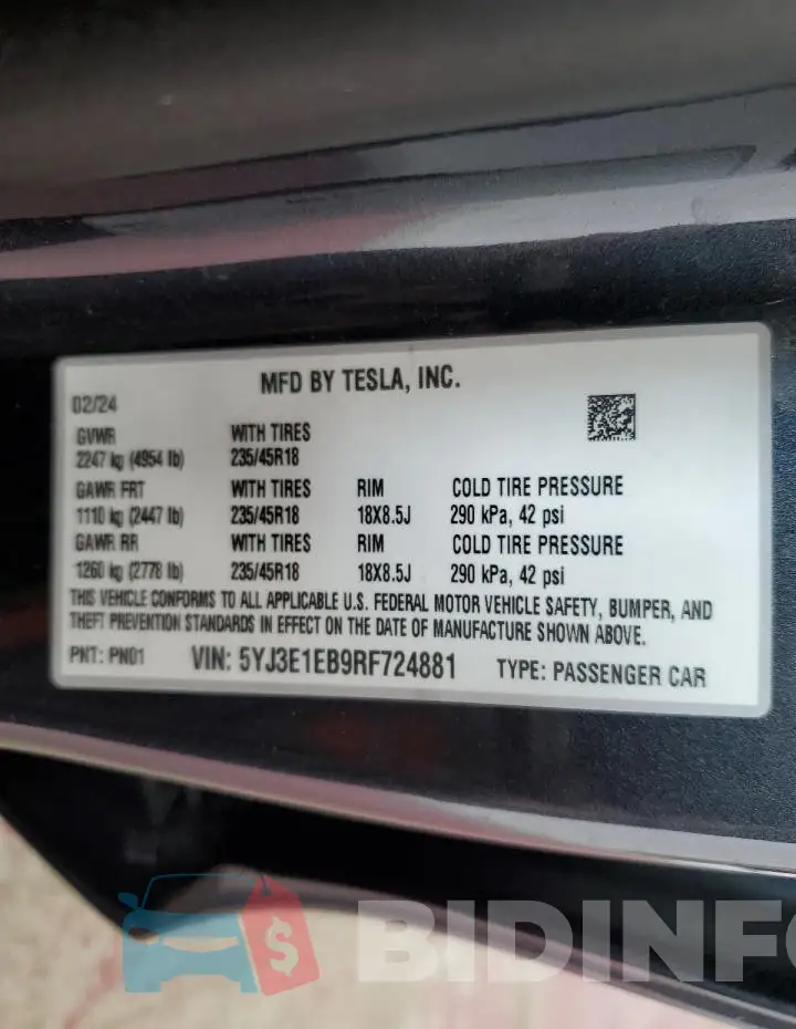 5YJ3E1EB9RF724881 Photo# 12