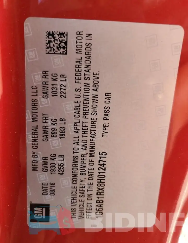 1G6AB1RX8H0124715 Photo# 12