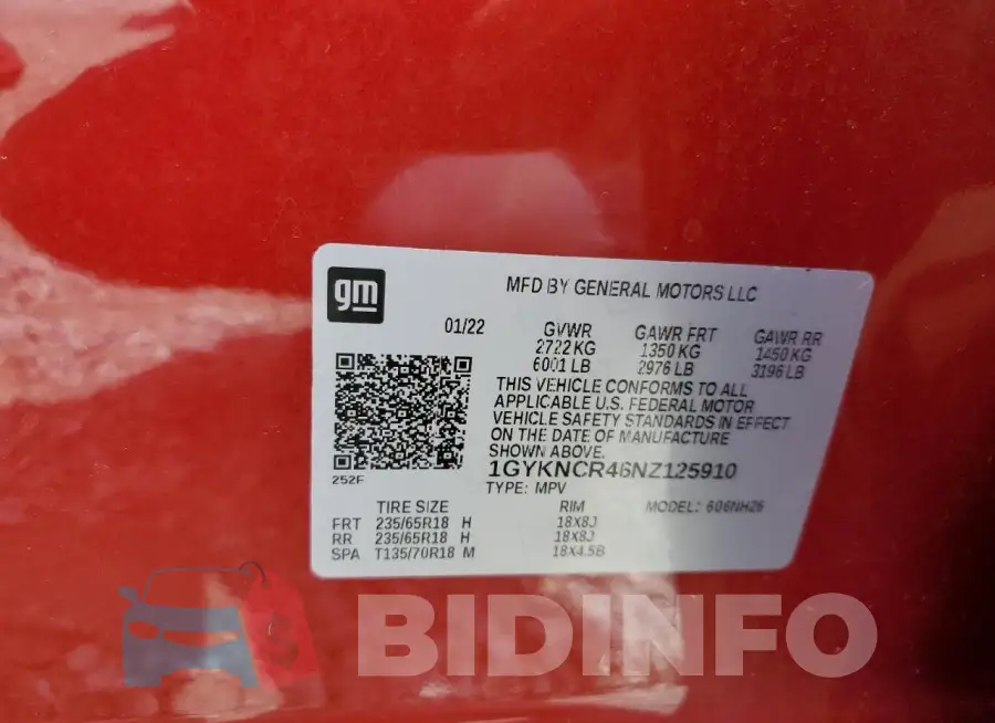 1GYKNCR46NZ125910 Photo# 13