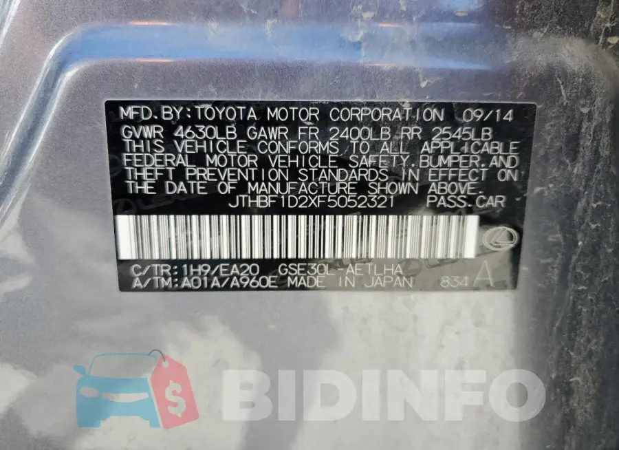 JTHBF1D2XF5052321 Photo# 13