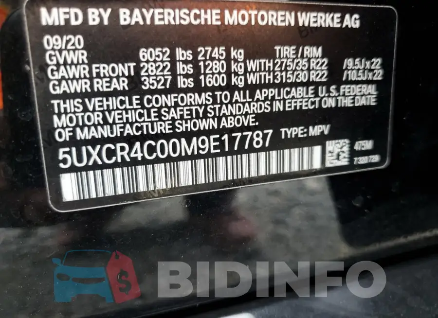 5UXCR4C00M9E17787 Photo# 12