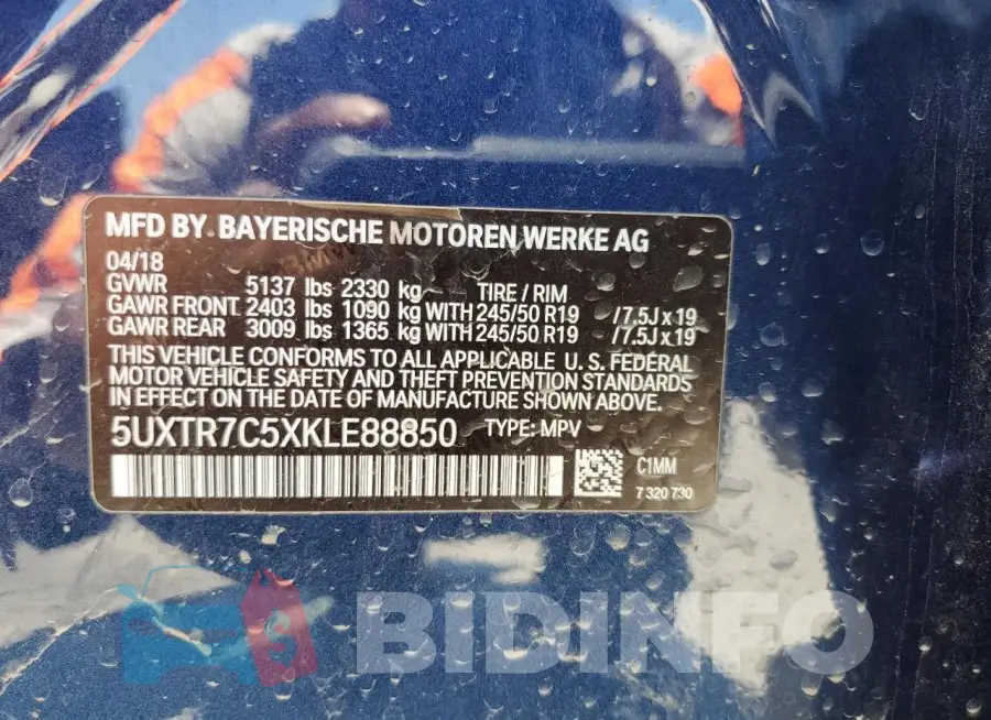 5UXTR7C5XKLE88850 Photo# 13