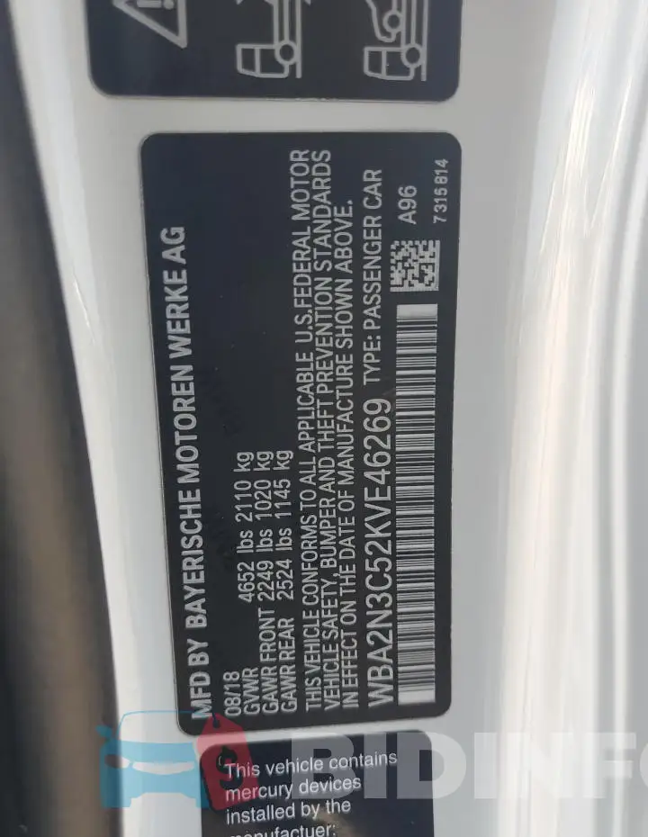 WBA2N3C52KVE46269 Photo# 12