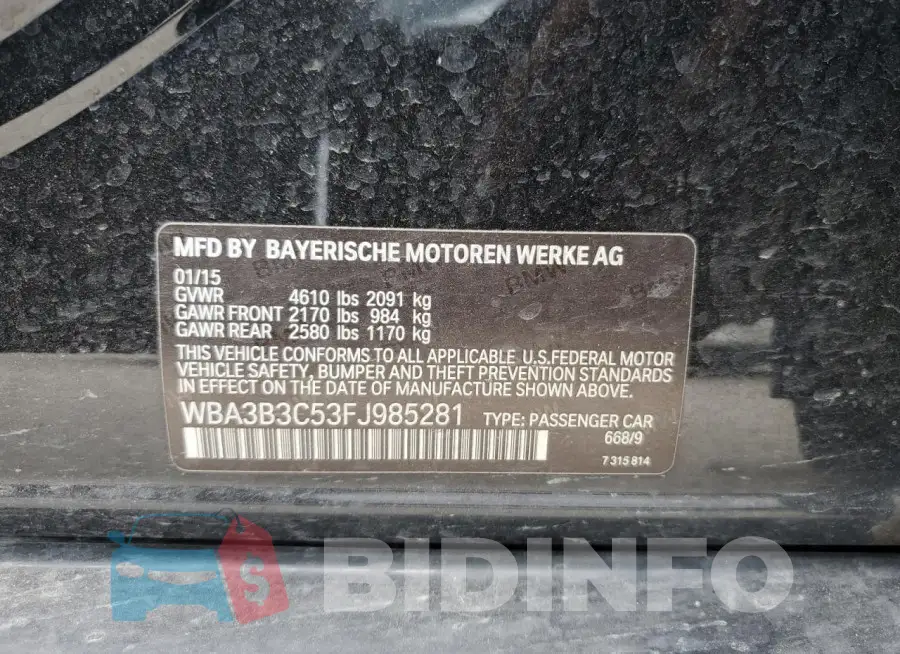 WBA3B3C53FJ985281 Photo# 12