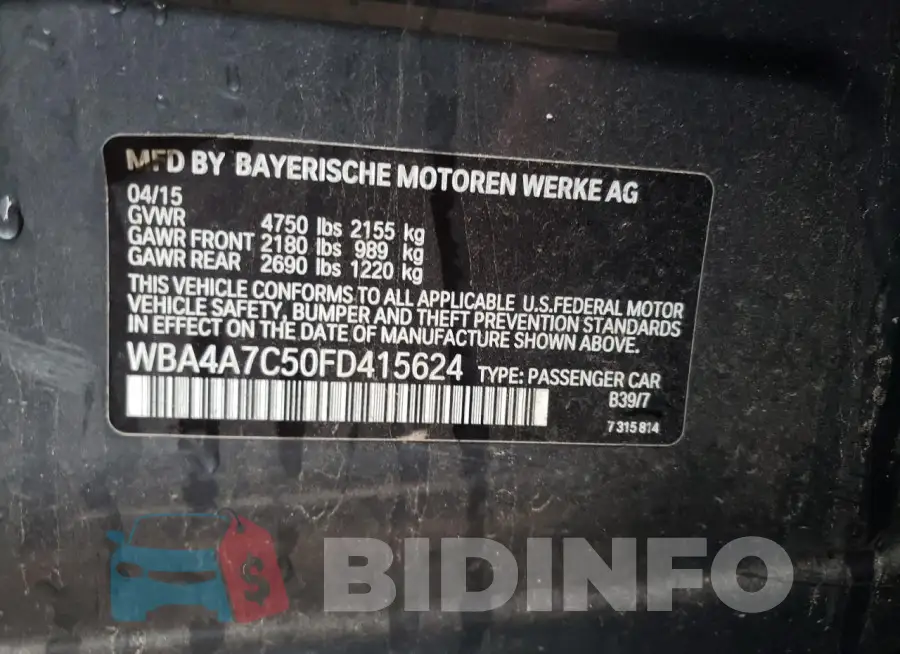 WBA4A7C50FD415624 Photo# 13