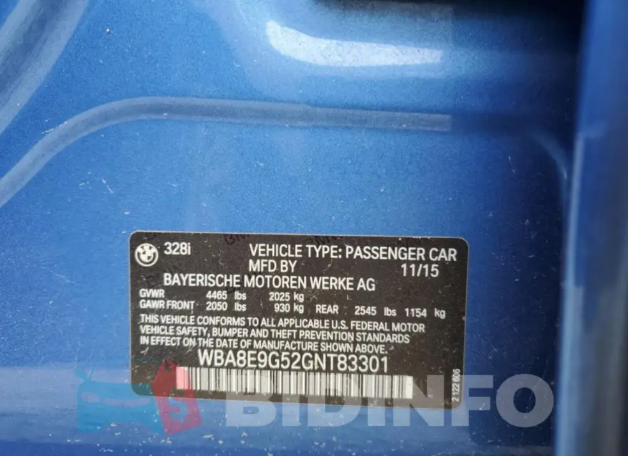 WBA8E9G52GNT83301 Photo# 12