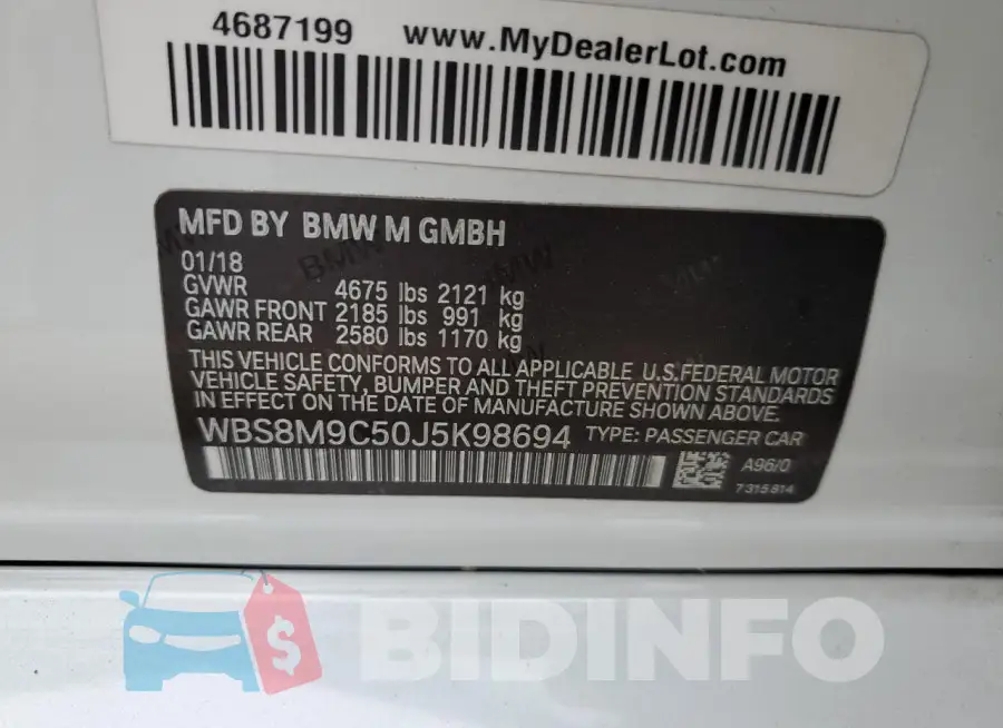 WBS8M9C50J5K98694 Photo# 12