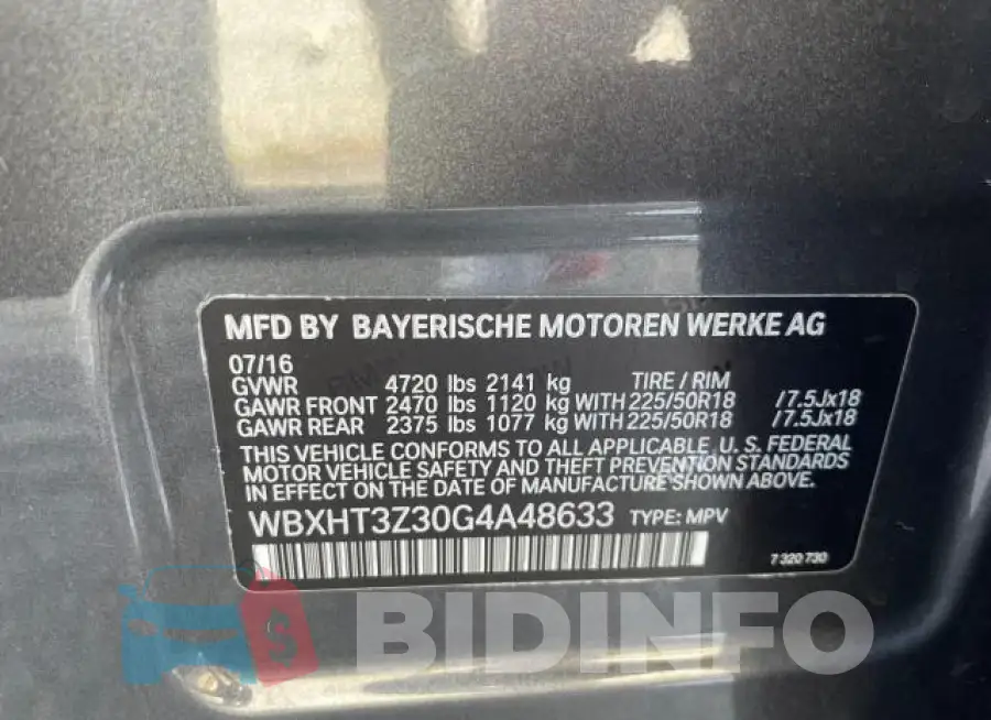 WBXHT3Z30G4A48633 Photo# 10