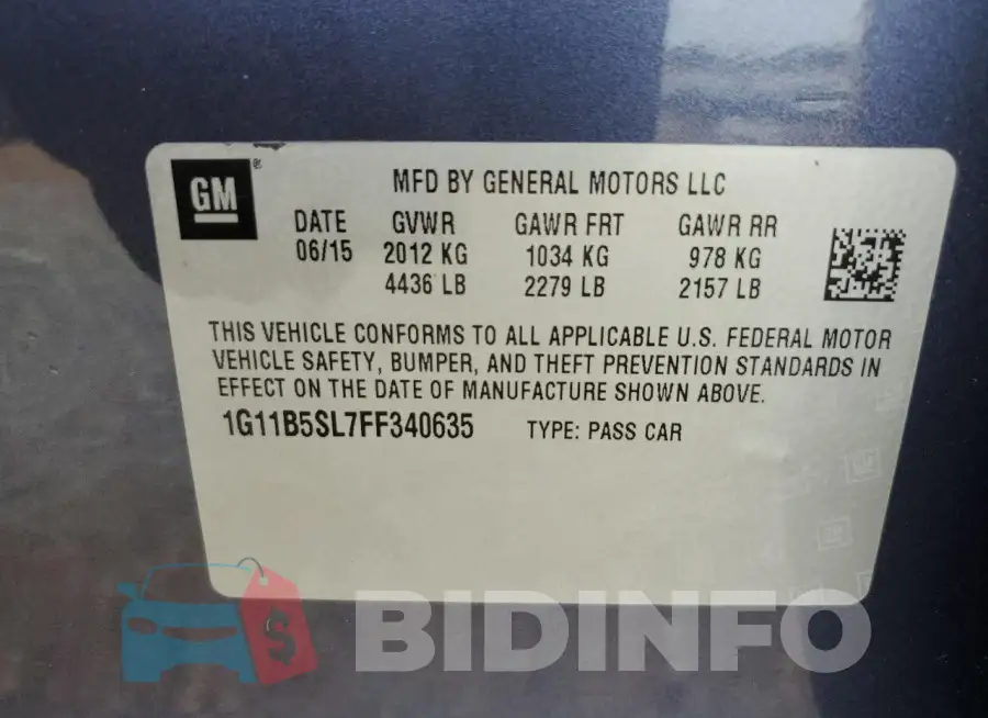 1G11B5SL7FF340635 Photo# 12
