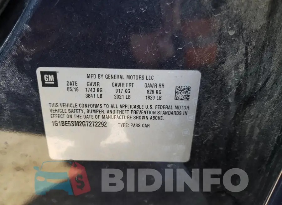 1G1BE5SM2G7272292 Photo# 12