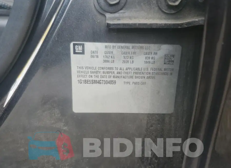 1G1BE5SM4G7304059 Photo# 12