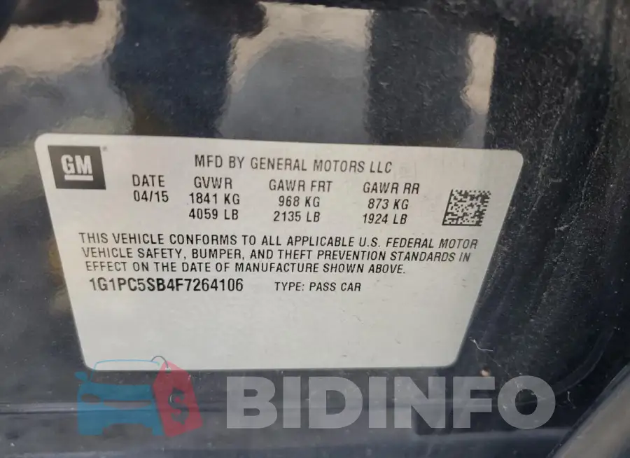 1G1PC5SB4F7264106 Photo# 12