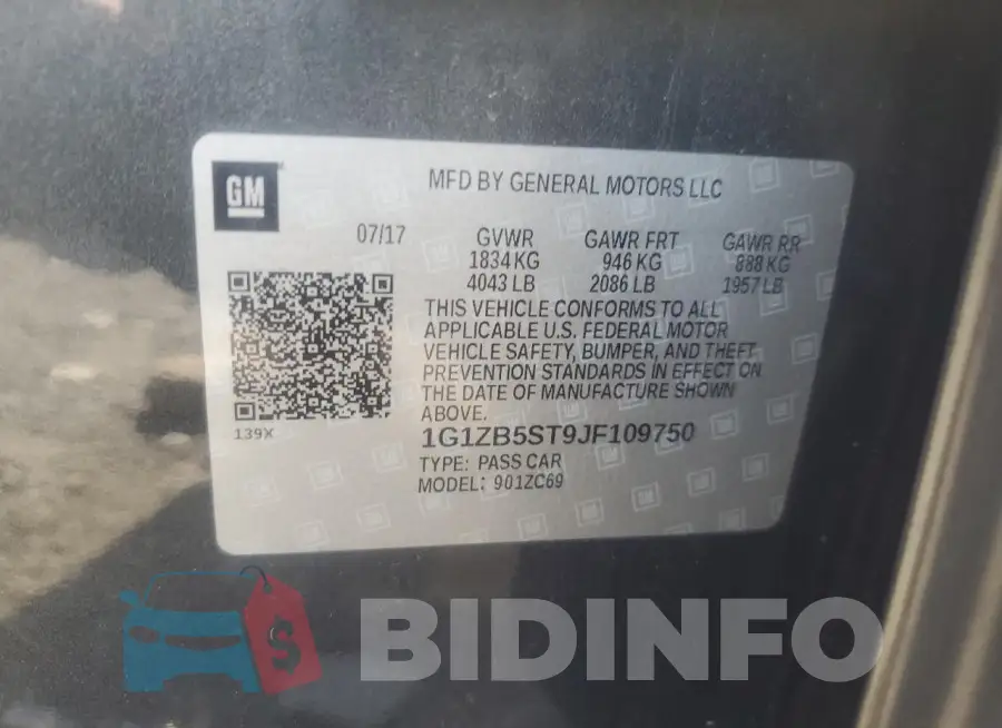 1G1ZB5ST9JF109750 Photo# 13