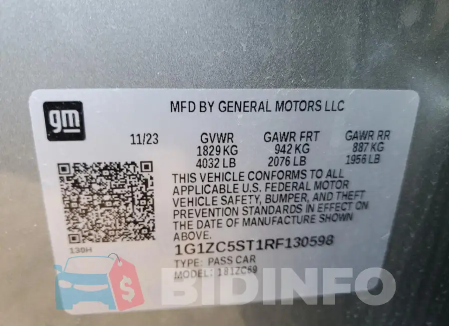 1G1ZC5ST1RF130598 Photo# 12