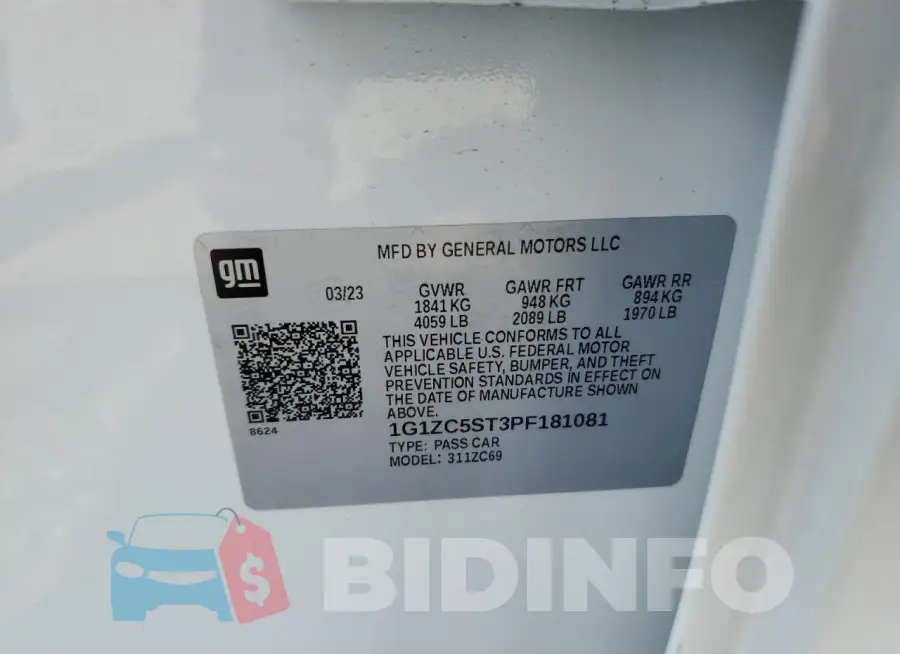 1G1ZC5ST3PF181081 Photo# 12