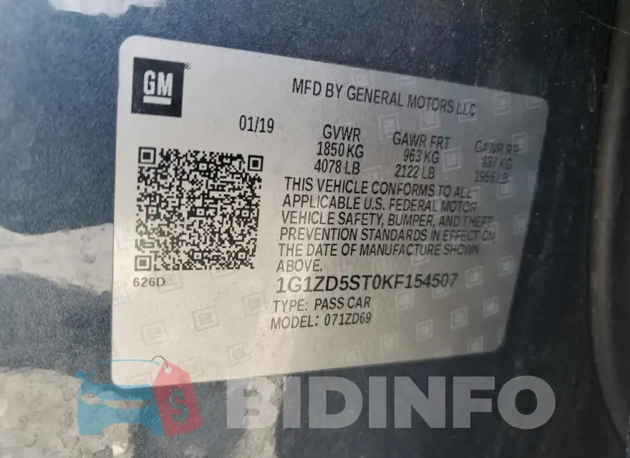 1G1ZD5ST0KF154507 Photo# 12