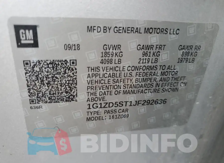 1G1ZD5ST1JF292636 Photo# 13