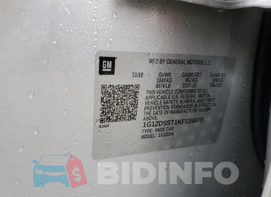 1G1ZD5ST1KF124870 Photo# 12
