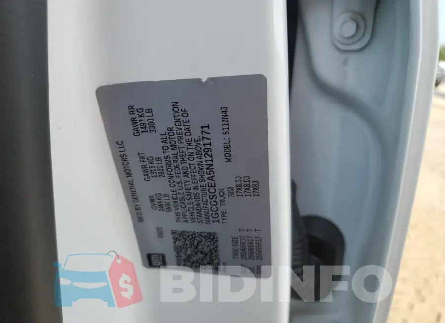 1GCGSCEA5N1291771 Photo# 13