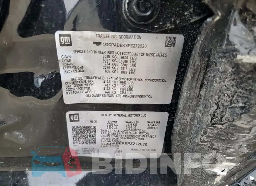 1GCPABEK8PZ272030 Photo# 12