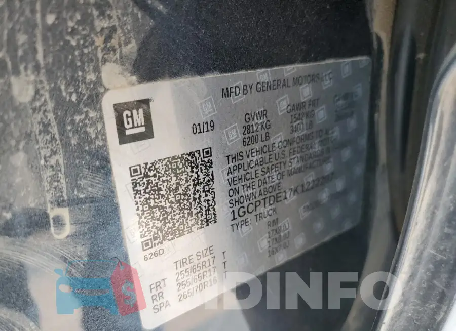 1GCPTDE17K1222207 Photo# 12