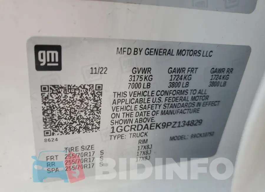 1GCRDAEK9PZ134829 Photo# 12