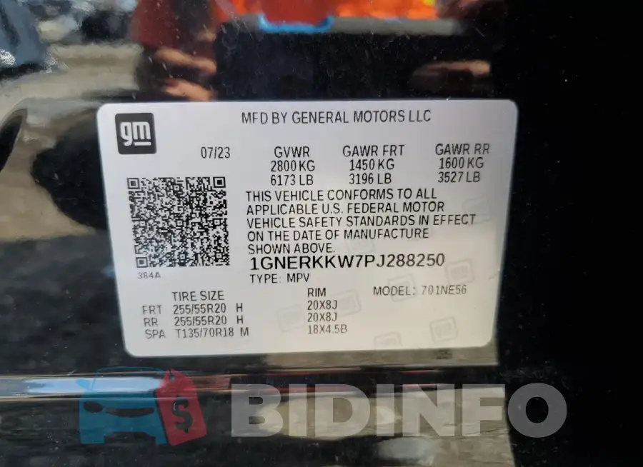 1GNERKKW7PJ288250 Photo# 13