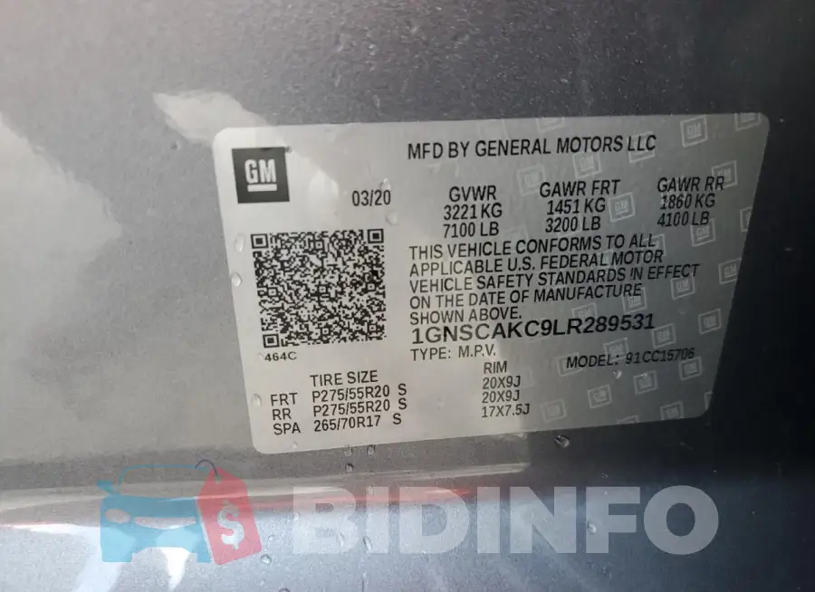 1GNSCAKC9LR289531 Photo# 13