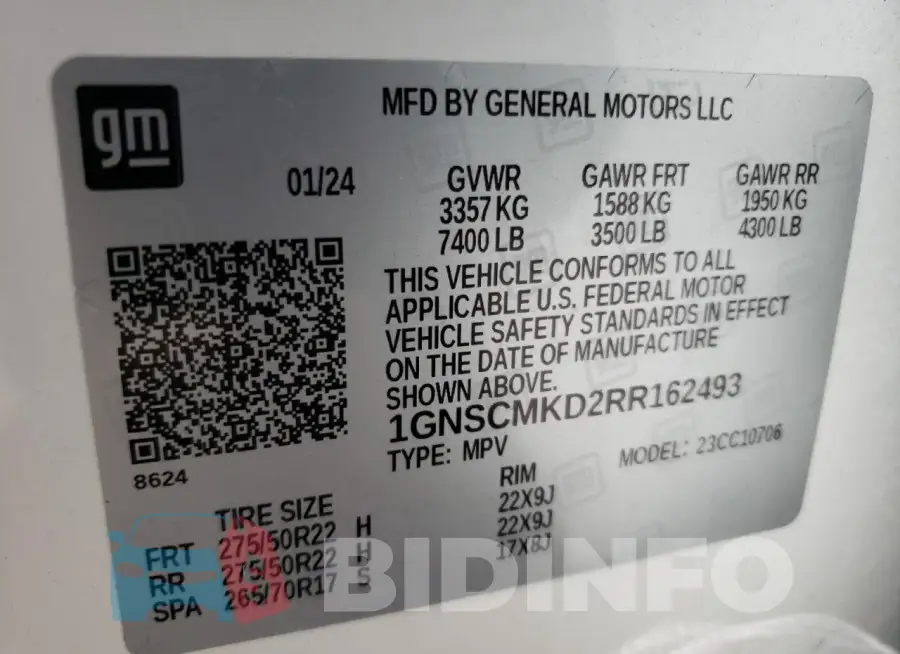 1GNSCMKD2RR162493 Photo# 14