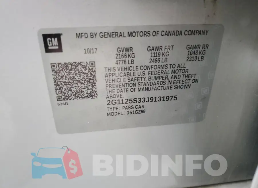 2G1125S33J9131975 Photo# 13
