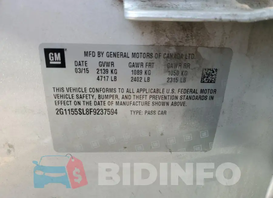 2G1155SL8F9237594 Photo# 13