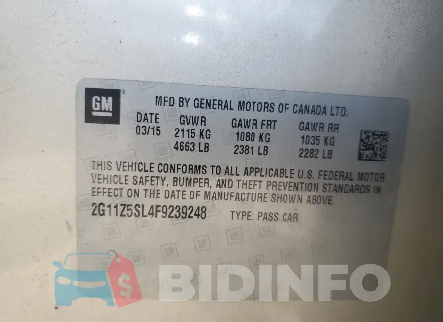 2G11Z5SL4F9239248 Photo# 12