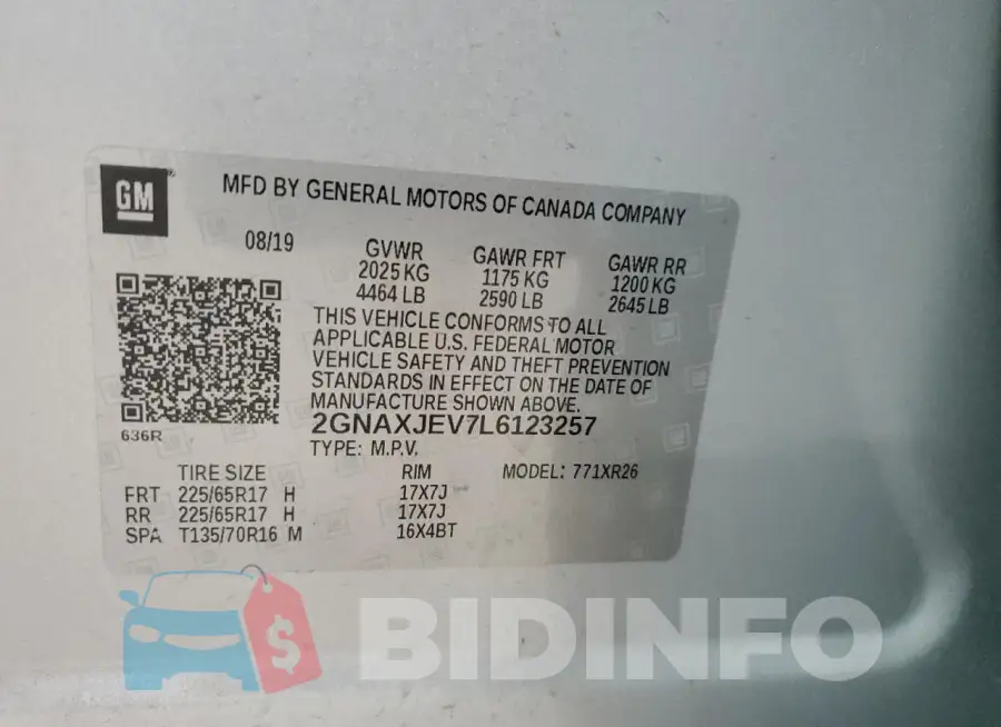 2GNAXJEV7L6123257 Photo# 13