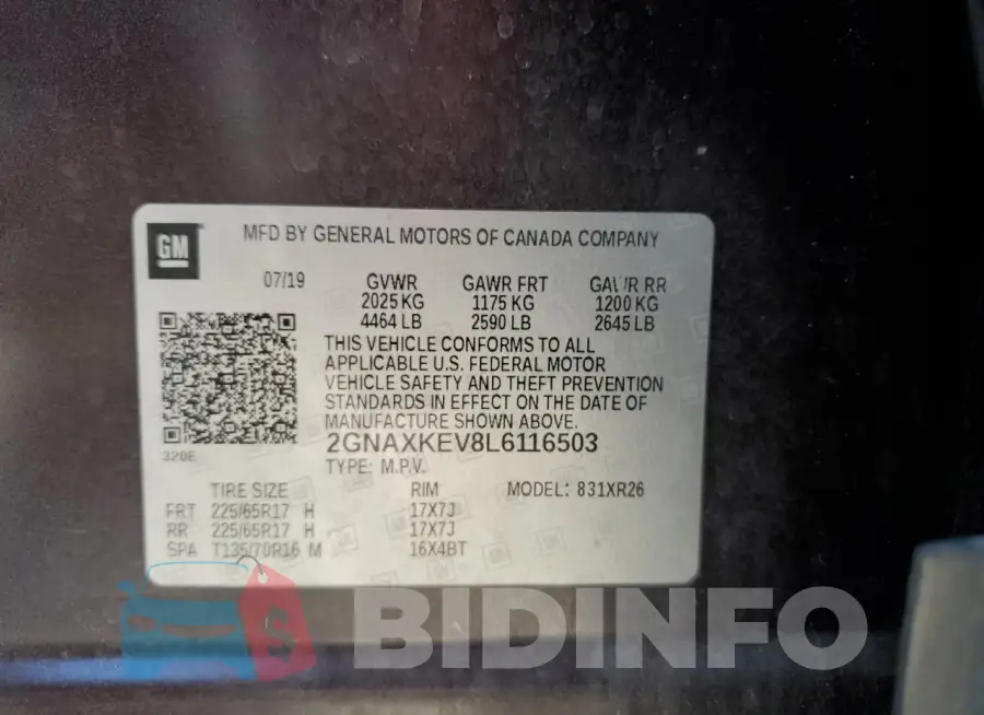 2GNAXKEV8L6116503 Photo# 13