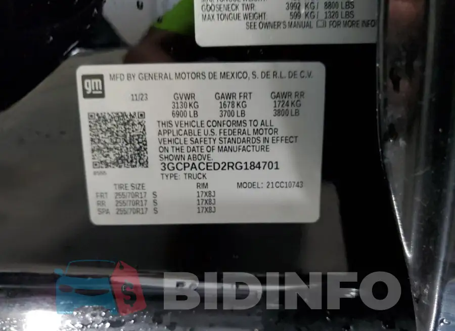 3GCPACED2RG184701 Photo# 13