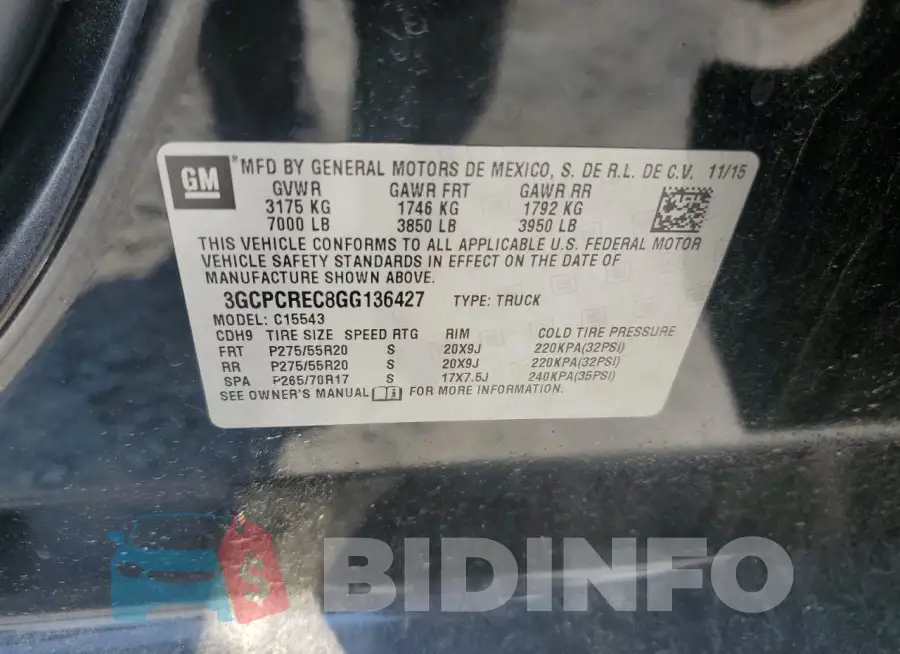 3GCPCREC8GG136427 Photo# 12