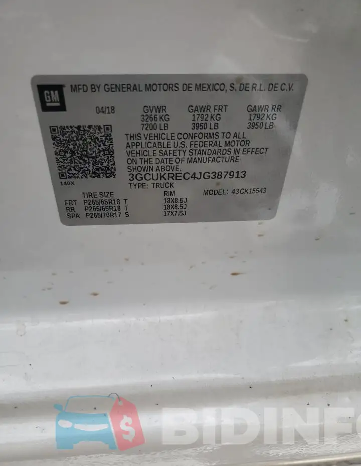 3GCUKREC4JG387913 Photo# 12