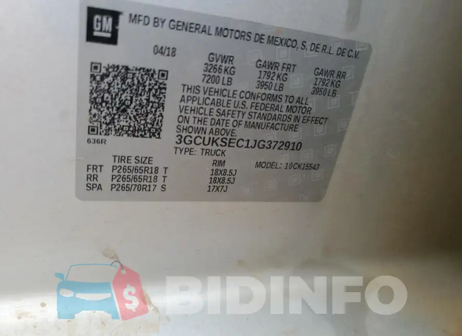 3GCUKSEC1JG372910 Photo# 12