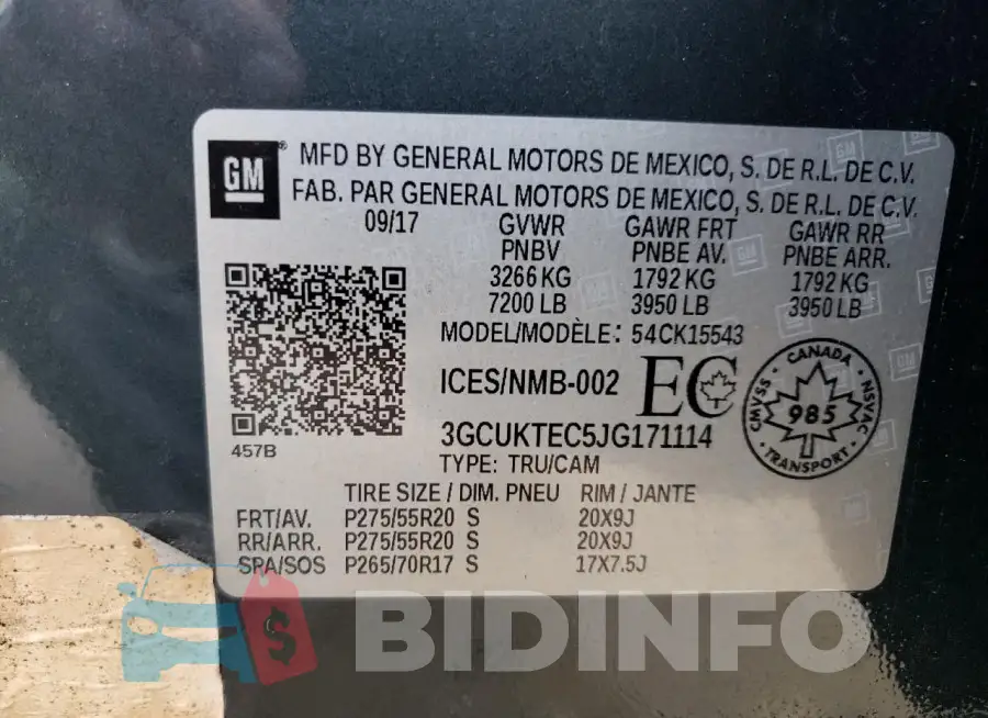 3GCUKTEC5JG171114 Photo# 12