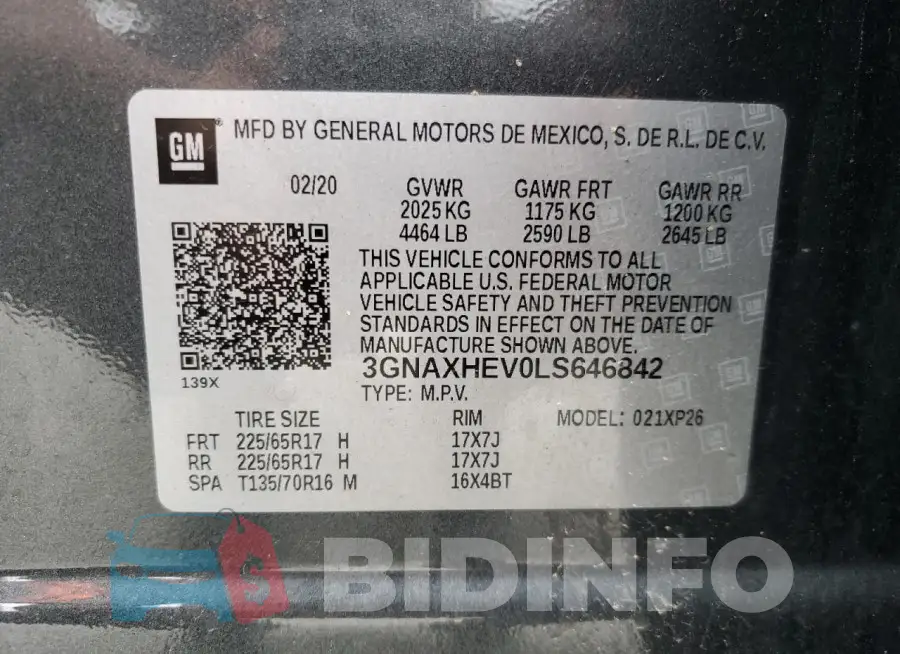 3GNAXHEV0LS646842 Photo# 13