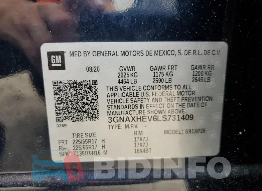 3GNAXHEV6LS731409 Photo# 13