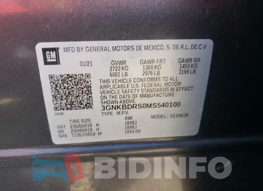 3GNKBDRS0MS540100 Photo# 13