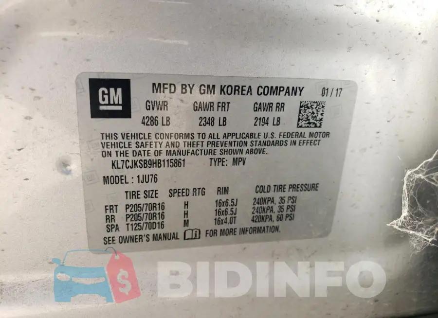 KL7CJKSB9HB115861 Photo# 12