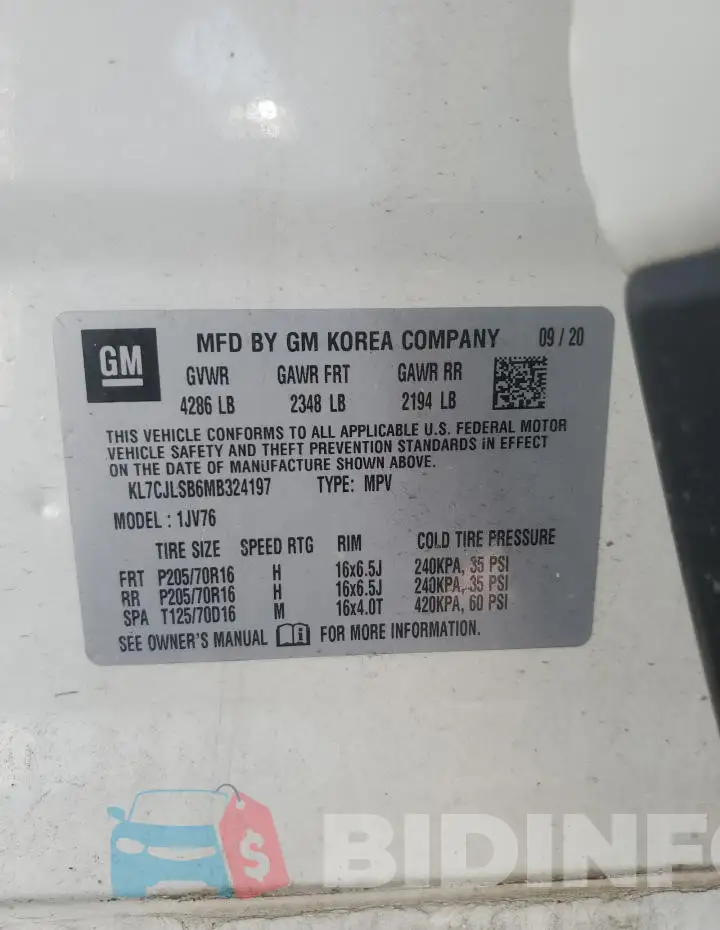 KL7CJLSB6MB324197 Photo# 13
