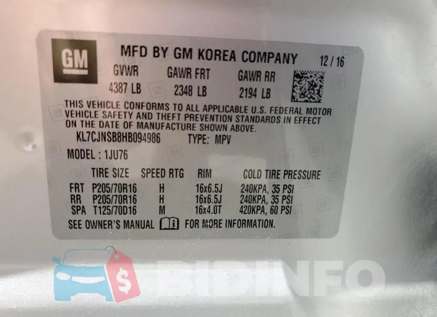 KL7CJNSB8HB094986 Photo# 12