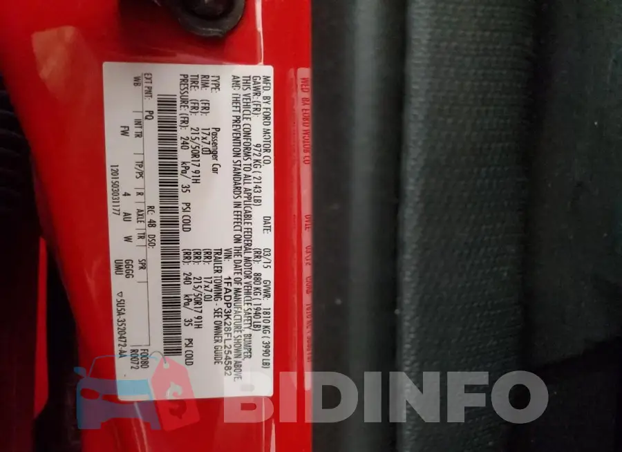1FADP3K28FL254582 Photo# 12