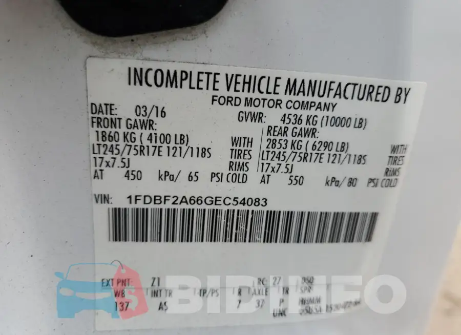 1FDBF2A66GEC54083 Photo# 12