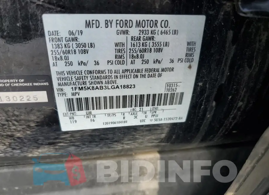 1FM5K8AB3LGA18823 Photo# 13