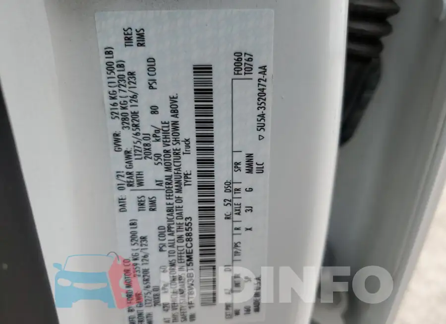 1FT8W3BT5MEC88553 Photo# 12