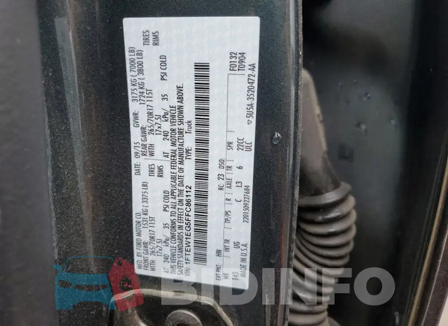 1FTEW1EG5FFC86112 Photo# 12